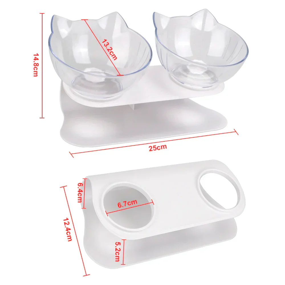 Ergonomic Double Pet Bowl Set โ Non-Slip, Raised Stand for Dogs & Cats