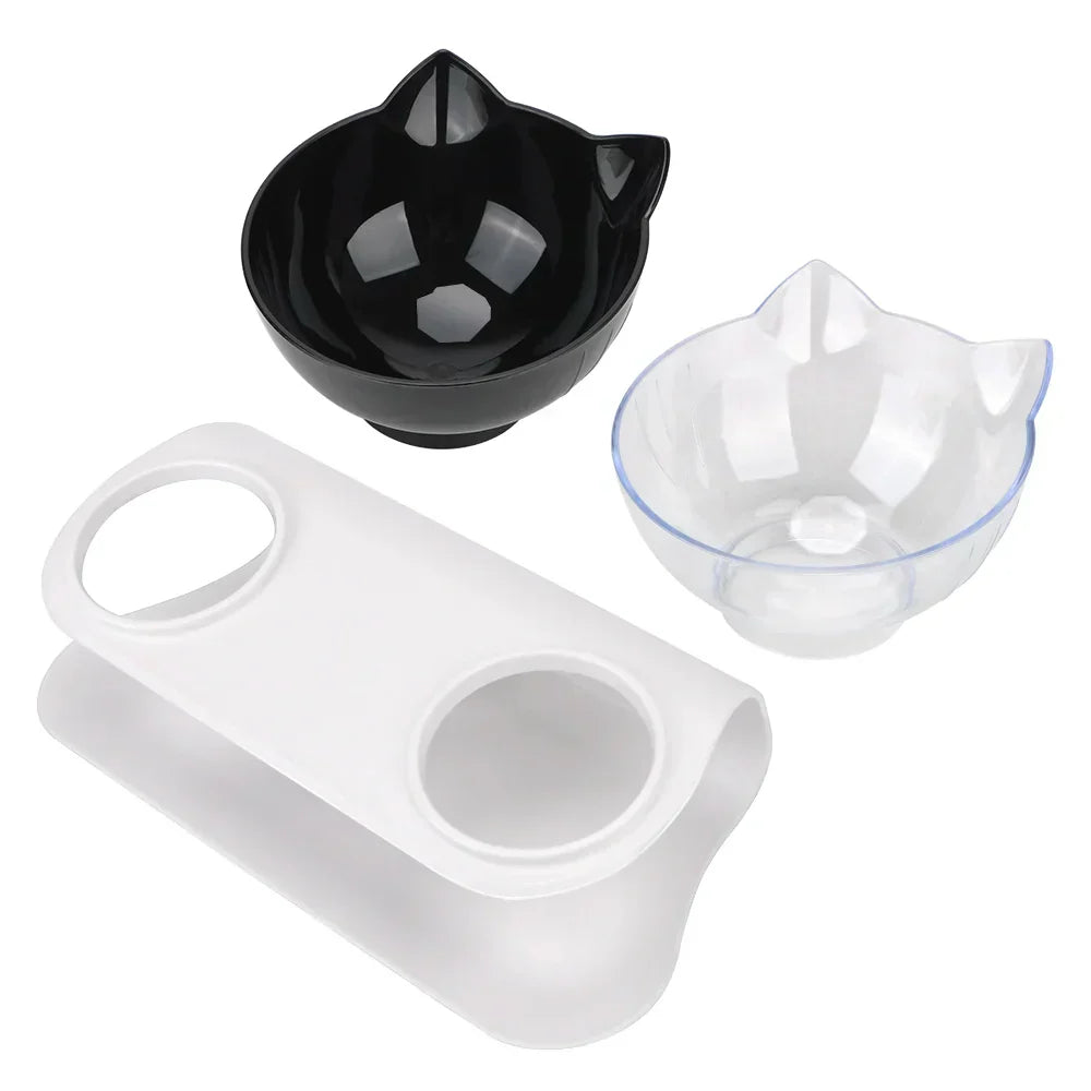 Ergonomic Double Pet Bowl Set โ Non-Slip, Raised Stand for Dogs & Cats