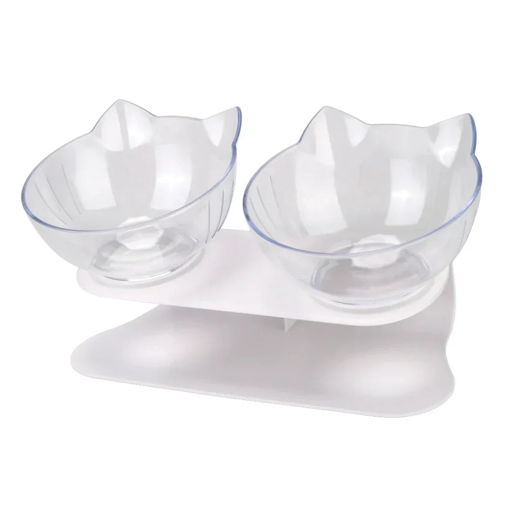 Ergonomic Double Pet Bowl Set โ Non-Slip, Raised Stand for Dogs & Cats