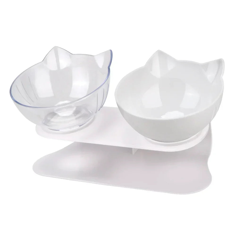 Ergonomic Double Pet Bowl Set โ Non-Slip, Raised Stand for Dogs & Cats