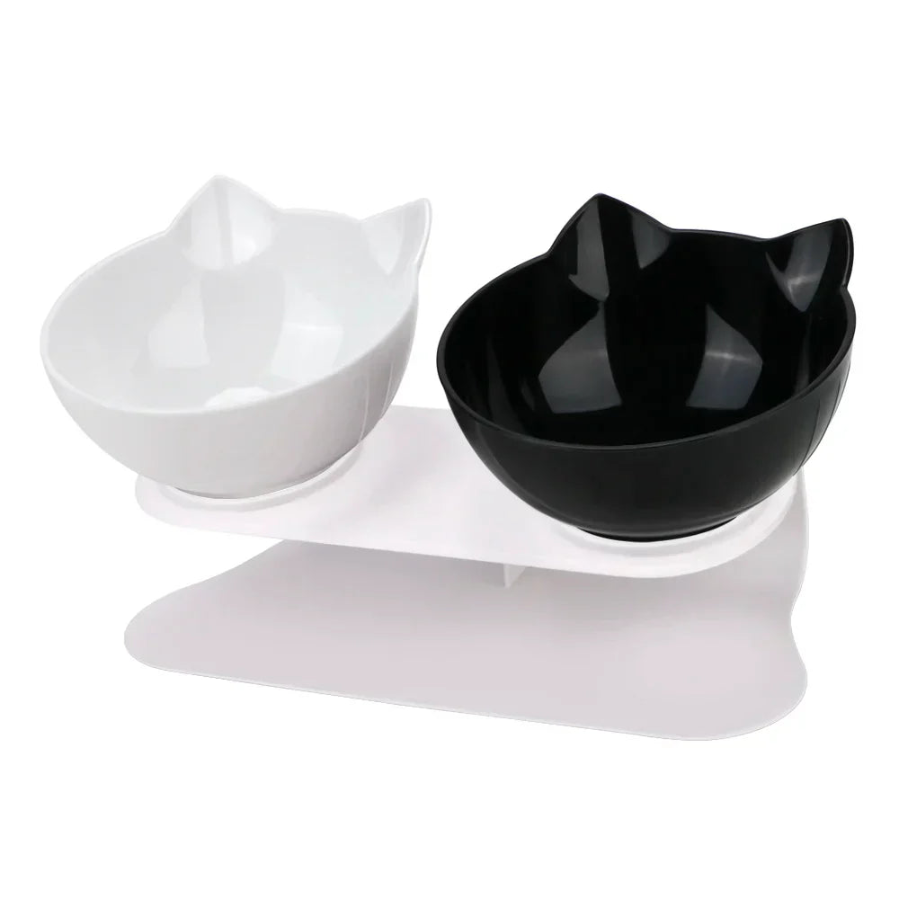 Ergonomic Double Pet Bowl Set โ Non-Slip, Raised Stand for Dogs & Cats