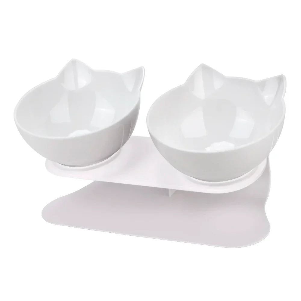 Ergonomic Double Pet Bowl Set โ Non-Slip, Raised Stand for Dogs & Cats
