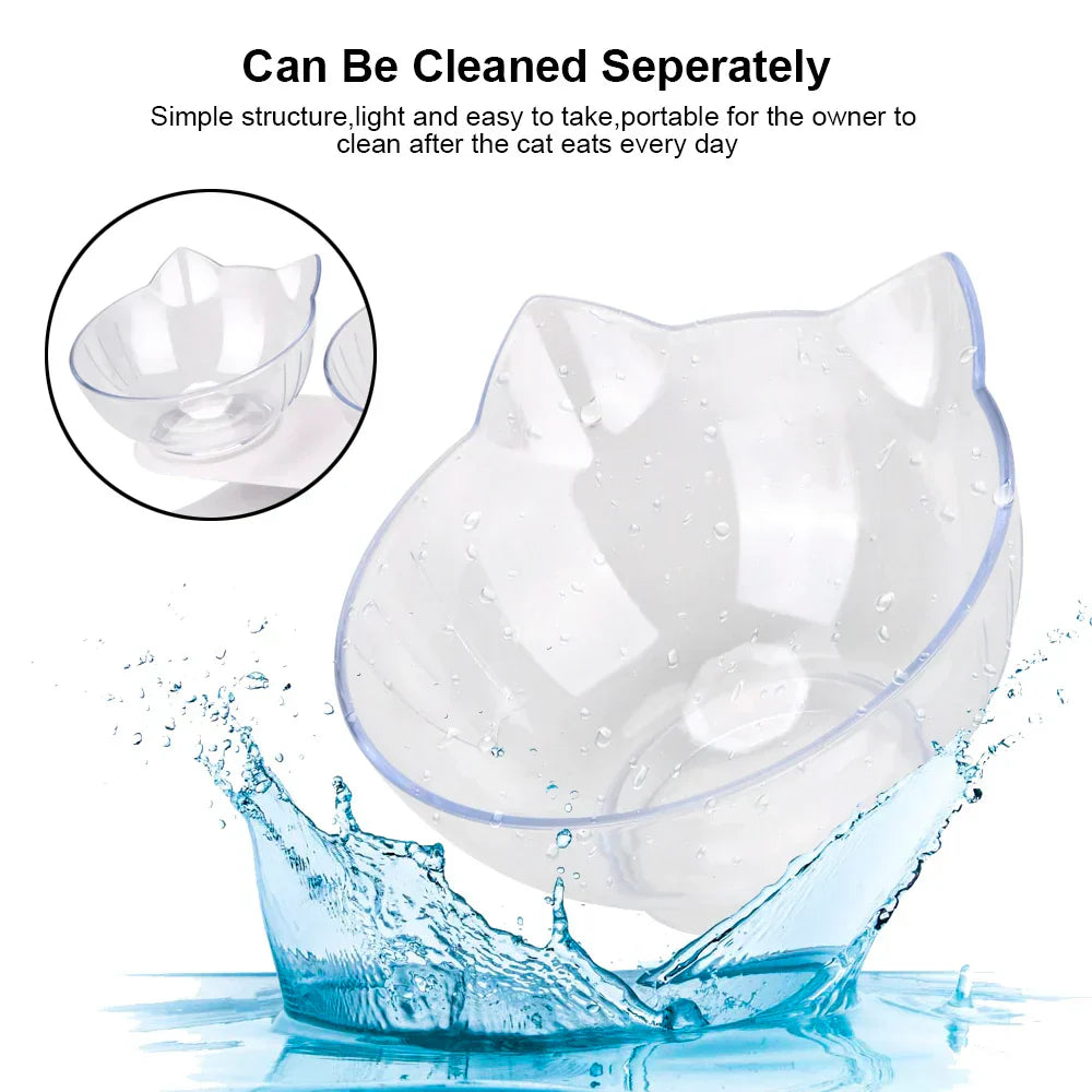 Ergonomic Double Pet Bowl Set โ Non-Slip, Raised Stand for Dogs & Cats