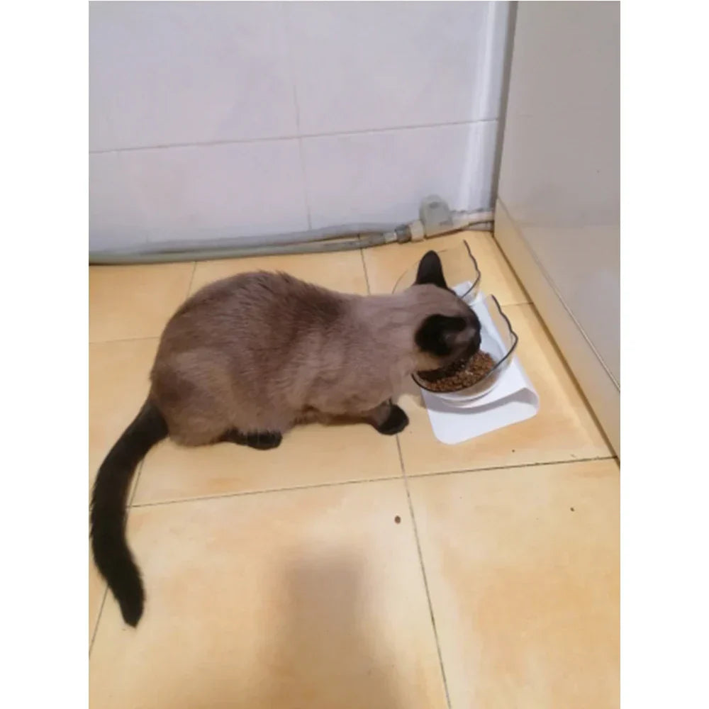 Ergonomic Double Pet Bowl Set โ Non-Slip, Raised Stand for Dogs & Cats