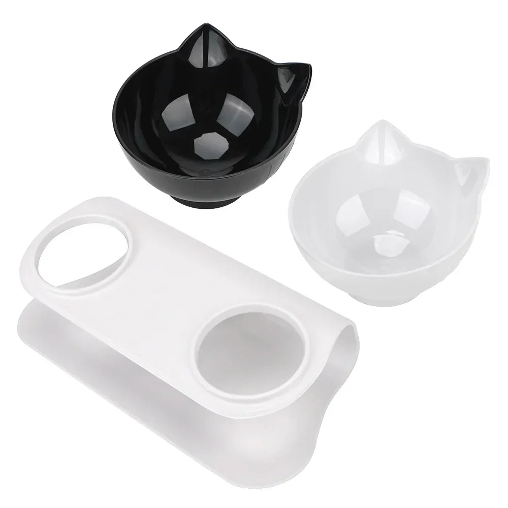 Ergonomic Double Pet Bowl Set โ Non-Slip, Raised Stand for Dogs & Cats