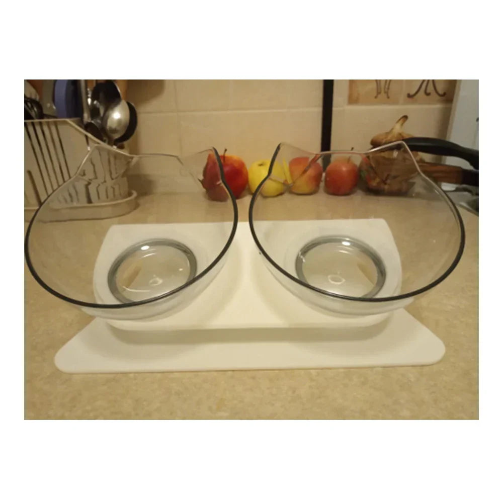 Ergonomic Double Pet Bowl Set โ Non-Slip, Raised Stand for Dogs & Cats