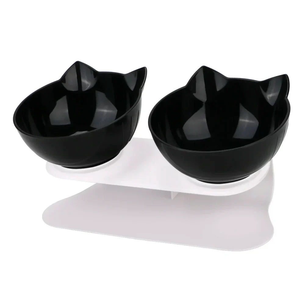 Ergonomic Double Pet Bowl Set โ Non-Slip, Raised Stand for Dogs & Cats